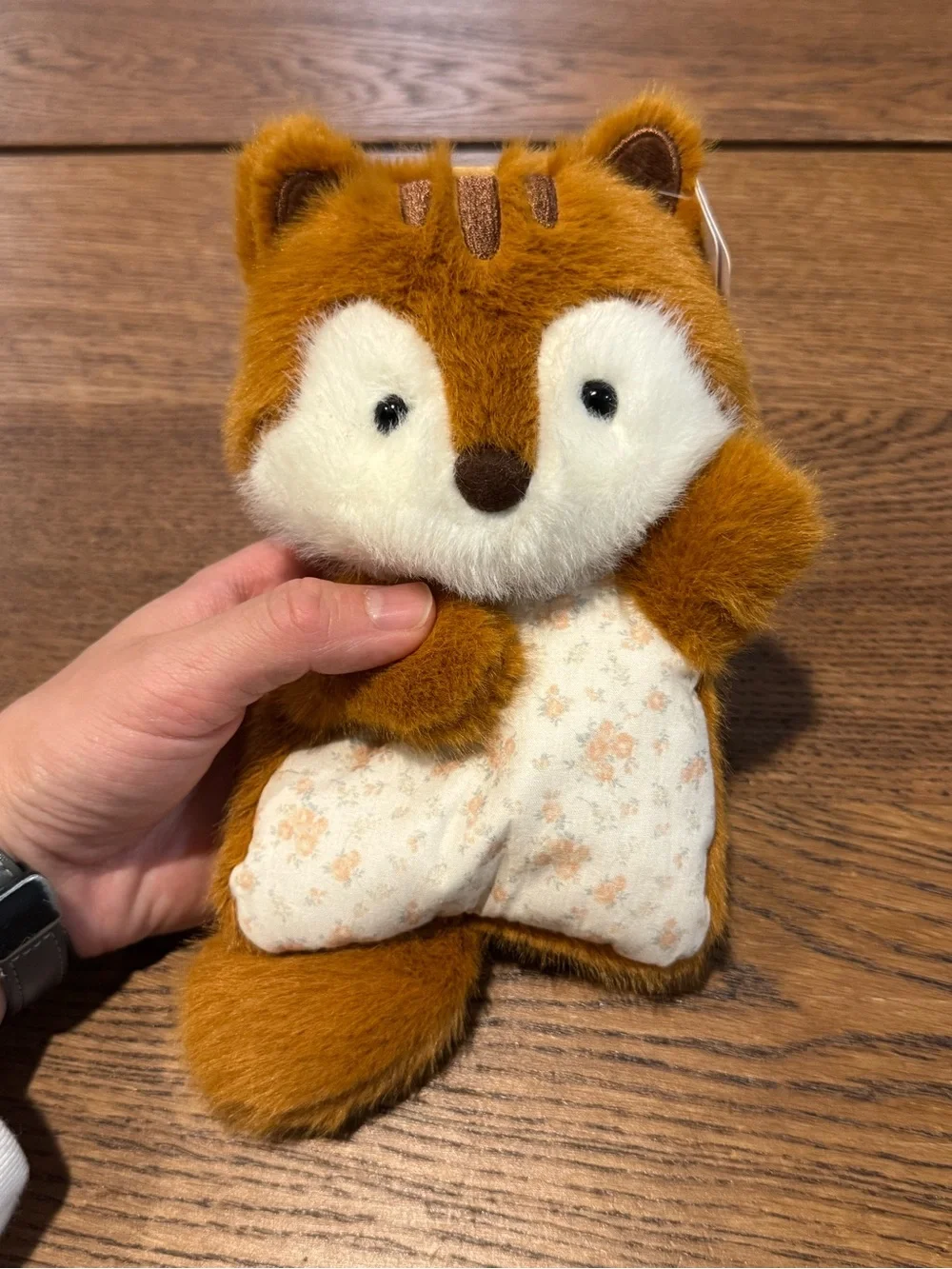 Cute Squirrel Bean Bag Plush – 6.3” Floral Outfit Stuffed Animal Keychain